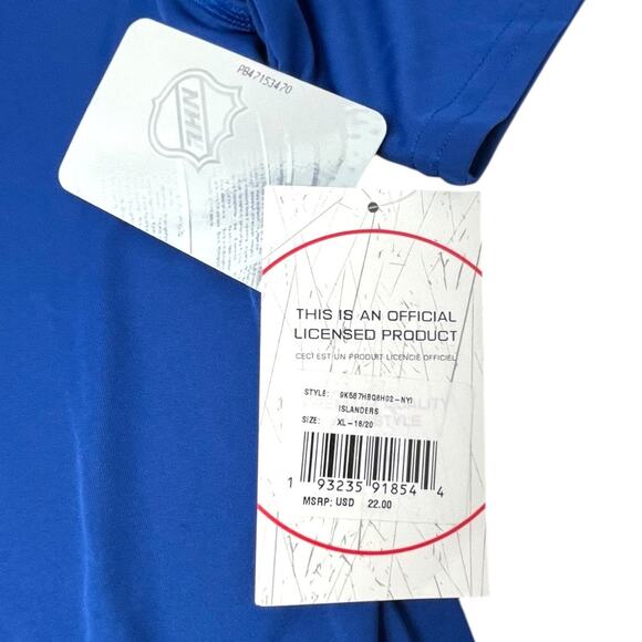 NHL Youth New York Islanders Blue Performance T-Shirt Size XL 18/20 | Licensed - Picture 3 of 5